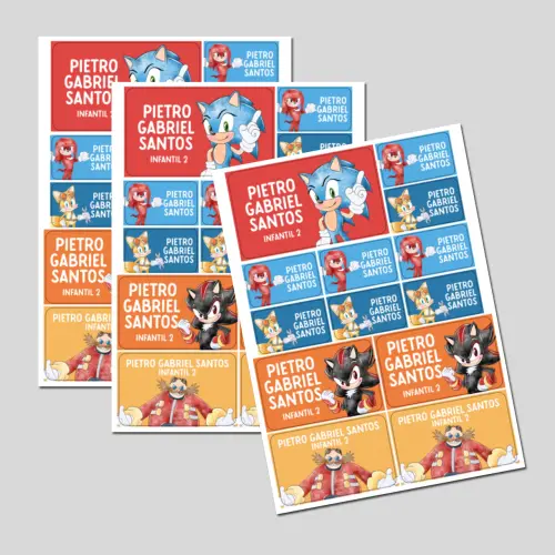 Etiqueta Escolar Sonic