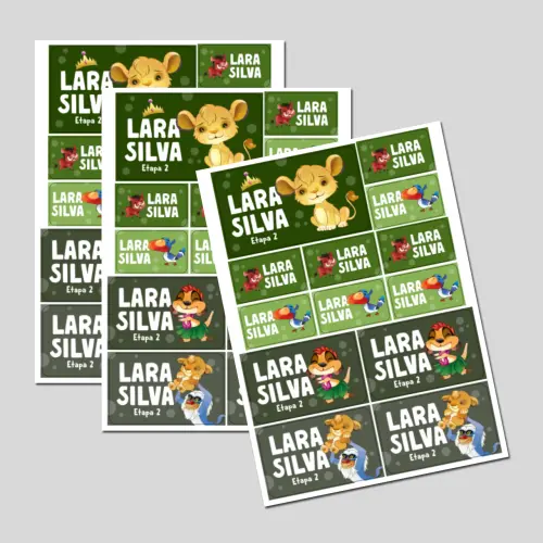 Etiqueta Escolar Rei Leão