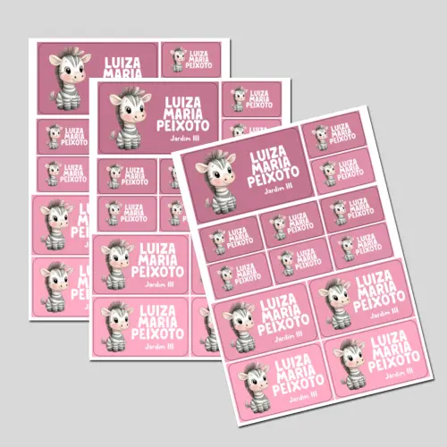 Etiqueta Escolar Zebrinha