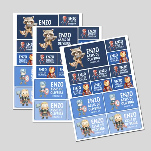 Etiqueta Escolar Vingadores