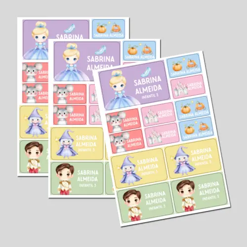 Etiqueta Escolar Cinderela