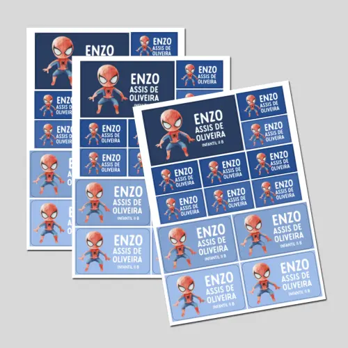 Etiqueta Escolar Homem Aranha