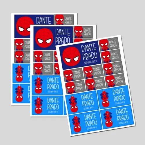 Etiqueta Escolar Homem Aranha