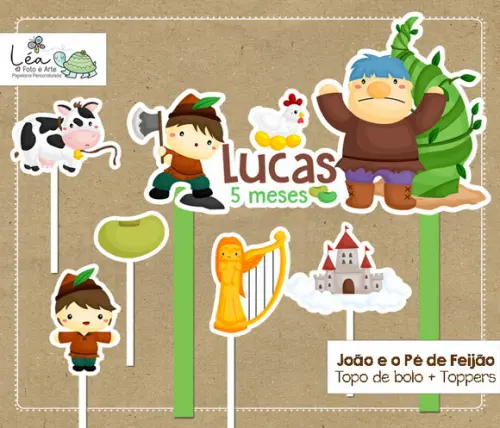 Topo de Bolo João e o Pé de Feijão