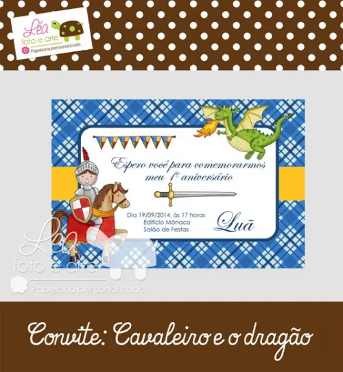 Convite Cavaleiro e Dragão