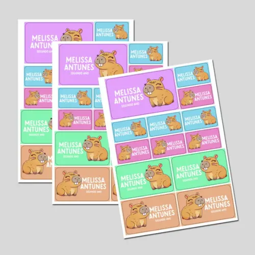 Etiqueta Escolar Capivara