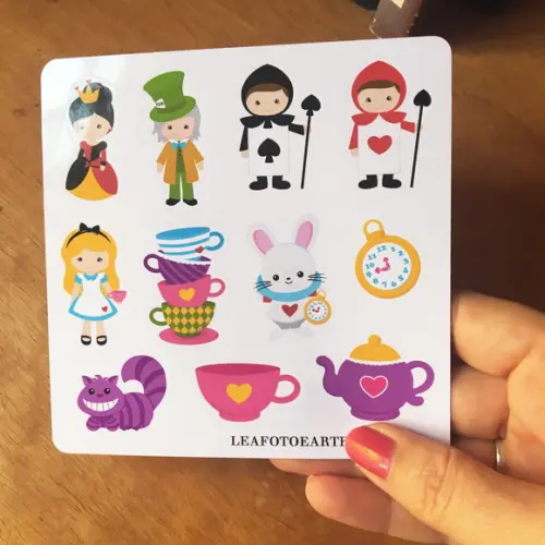 Cartela de Adesivos Alice
