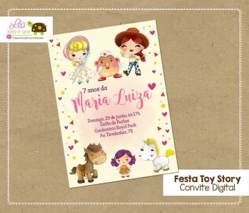 Convite digital Toy Story Menina
