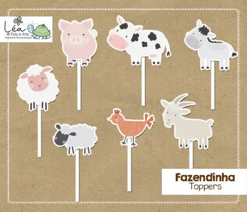 Topper Festa Animais da Fazendinha