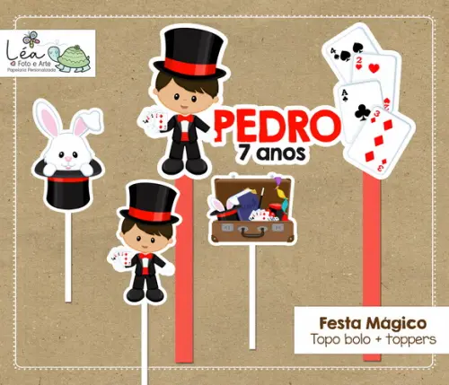 Topo Bolo Festa Mágico Menino