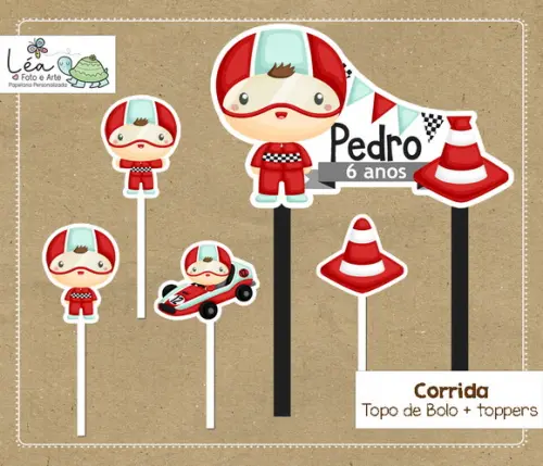 Topo Bolo Festa Corrida de Carros