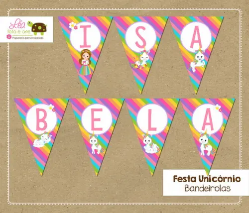 Bandeirola Festa Unicórnio
