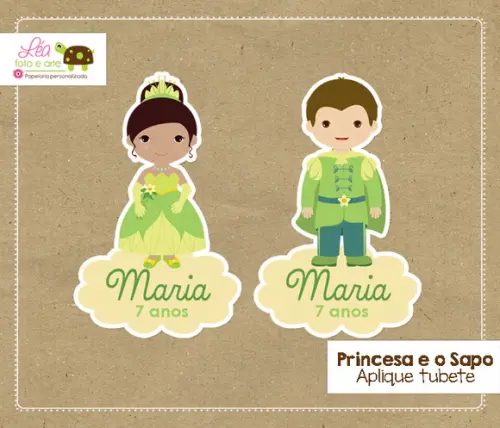 Aplique para Tubete - Festa a Princesa e o Sapo