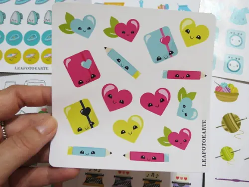 Cartela de Adesivos - Planner