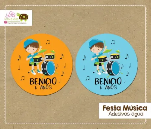 Adesivo água - Festa Música