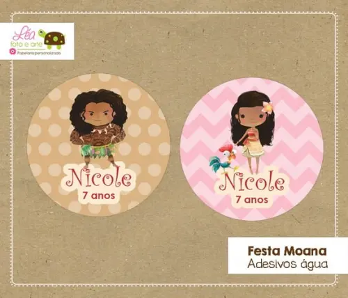 Adesivo água - Festa Moana