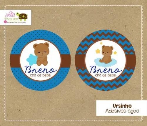 Adesivo água Chá de Bebê Ursinho