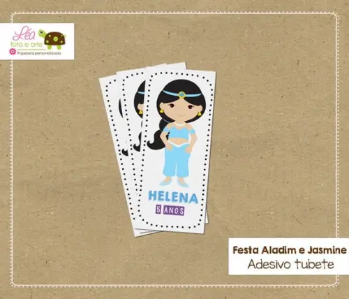 Adesivo Tubete - Festa Jasmine e Aladim
