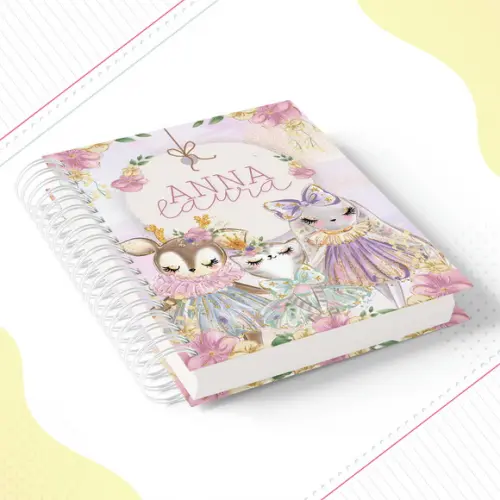 Caderno Animais Fofos Menina
