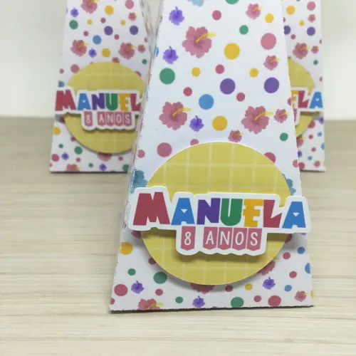 Caixinha Pirâmide Festa Hawaí Menina