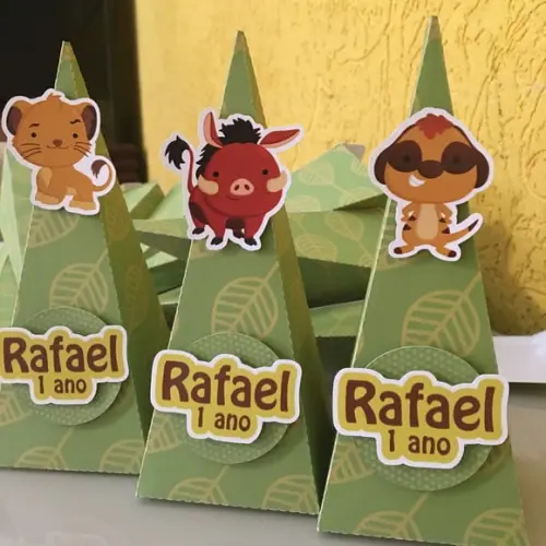 Caixinha Pirâmide Festa Rei Leão