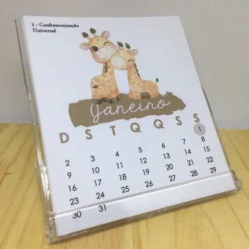 Calendário de Mesa 2026 Girafas