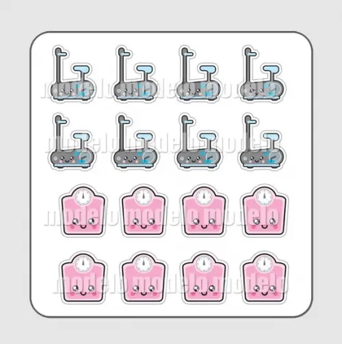 Cartela de Adesivos - Bike e Balança