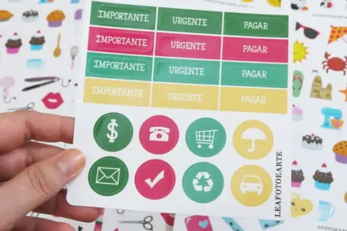 Cartela de Adesivos