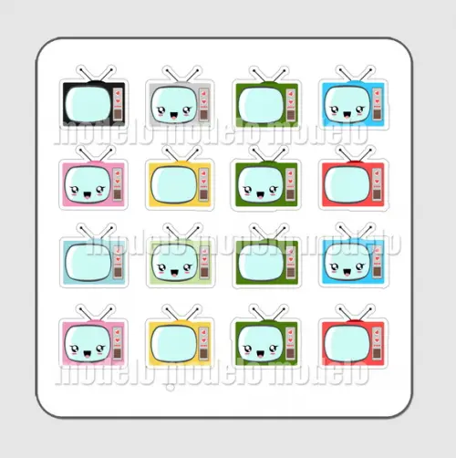 Cartela de Adesivos - Tv