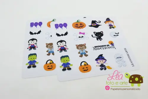 Cartela de Adesivos Halloween