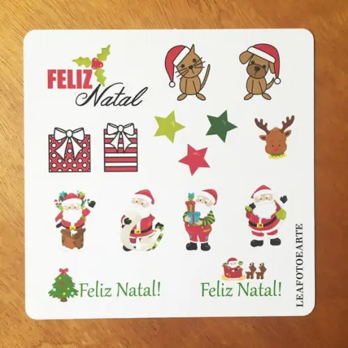 Cartela de Adesivos Natal