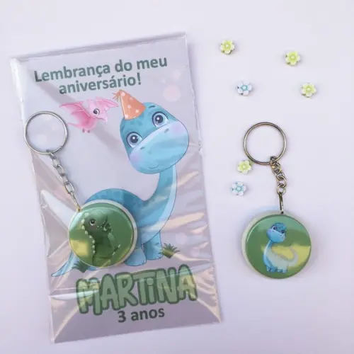 Chaveiro para Lembrancinha Festa Dinossauro