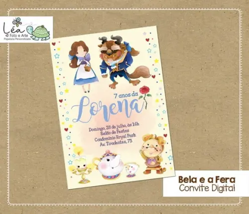 Convite Digital Bela e a Fera