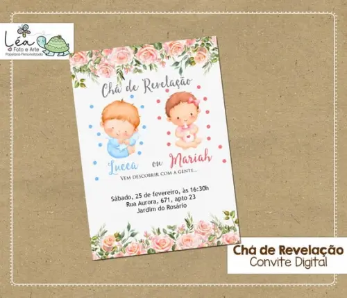 Convite Digital Chá de Revelação Bebê