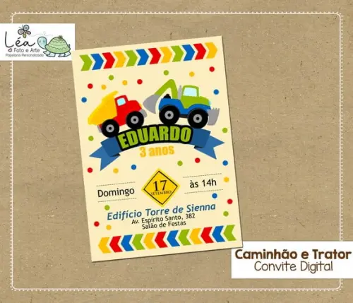 Convite Digital Construção Colorido