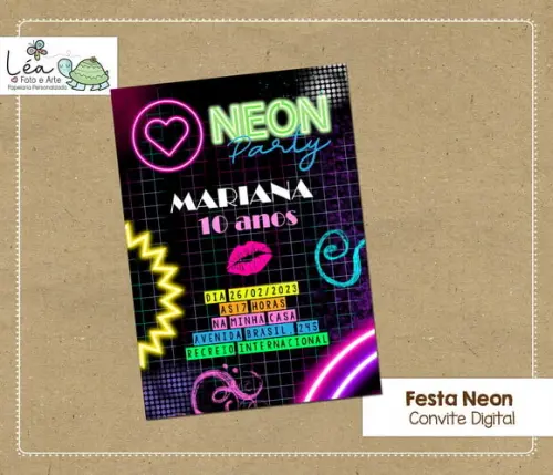 Convite Digital Festa Neon