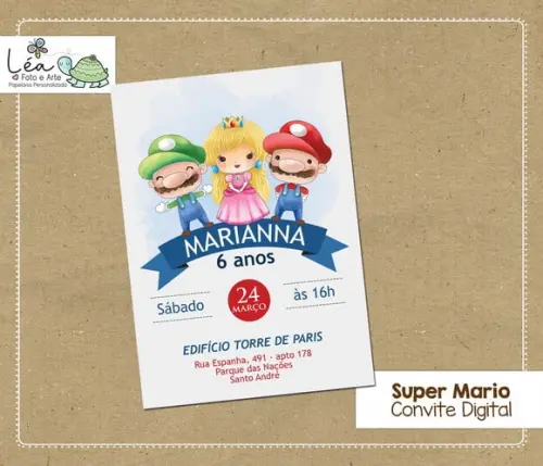 Convite Digital Super Mario