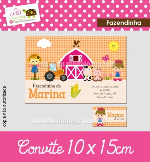 Convite Fazendinha - Menina