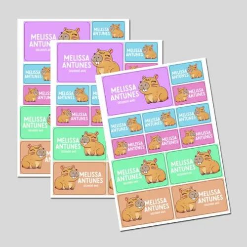 Etiqueta Escolar Capivara