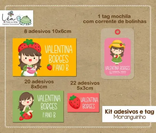 Etiqueta Escolar Moranguinho