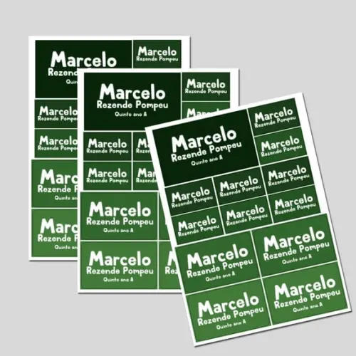 Etiqueta Escolar Verde sem Tema