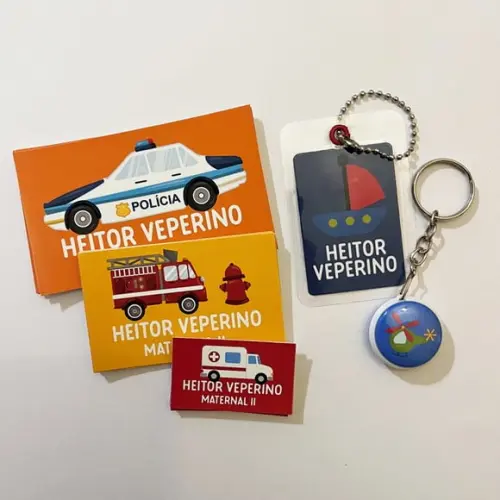 Kit Adesivos e Tag Material Escolar Transportes