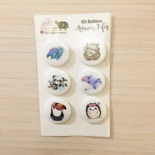 Kit Bottons Animais Fofos
