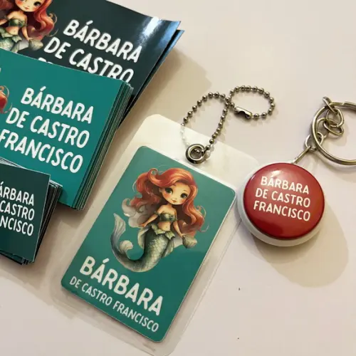 Kit Adesivos e Tag Material Escolar Sereia Ariel