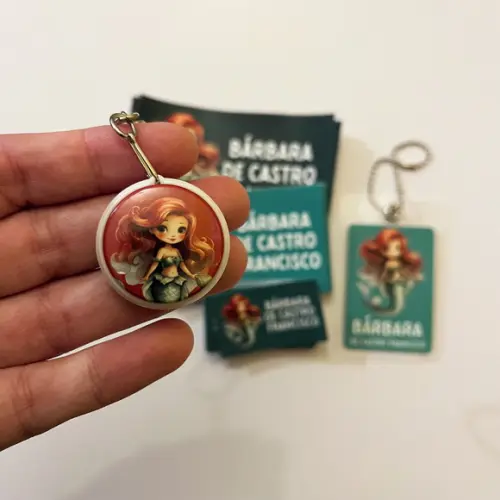 Kit Adesivos e Tag Material Escolar Sereia Ariel