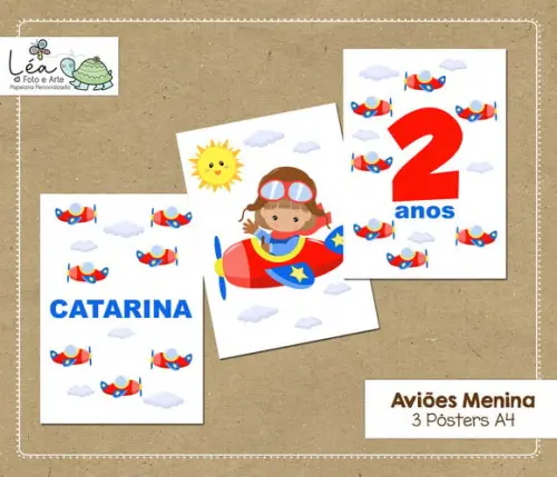 Pôster Festa Aviões Menina