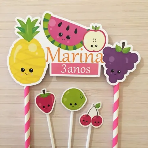 Topo Bolo Festa Frutinhas