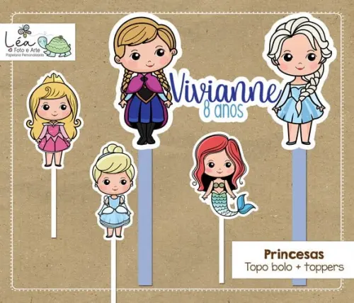 Topo Bolo Festa Princesas