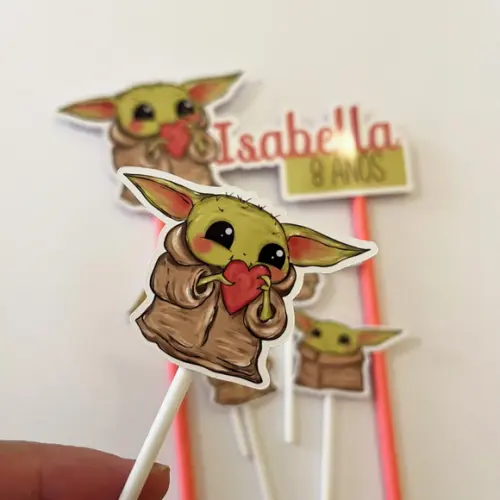 Topo de Bolo Baby Yoda