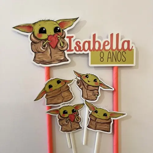 Topo de Bolo Baby Yoda